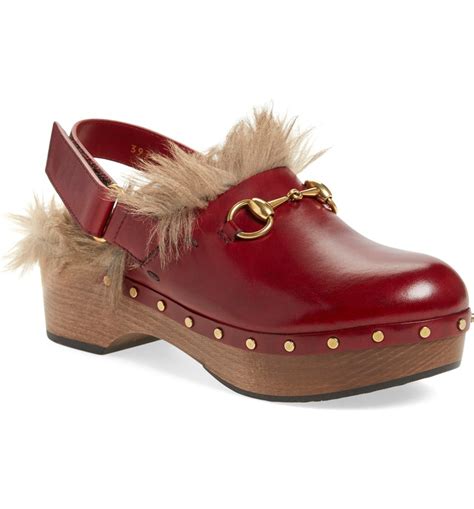 gucci furry|Gucci clogs for women.